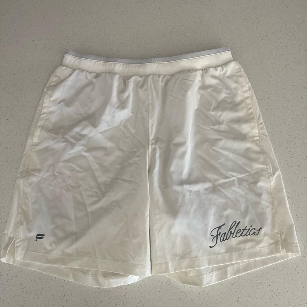 Fabletics Men's White Athletic Shorts